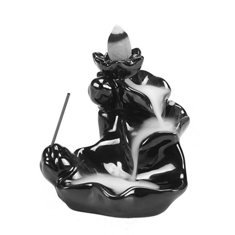 Handcrafted Waterfall Incense Holder Backflow Cone Ceramic Burner - Image 7