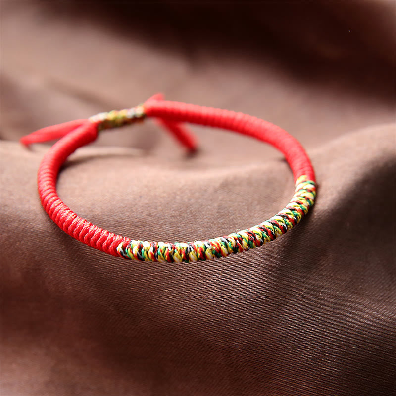 Tibetan Handmade Multicolor King Kong Knot Luck Strength Braided Bracelet - Image 7