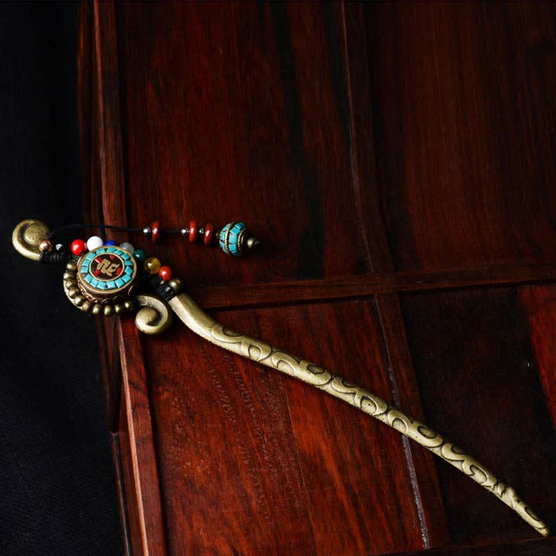 Tibetan Turquoise Agate Protection Hairpin Decorations - Image 4