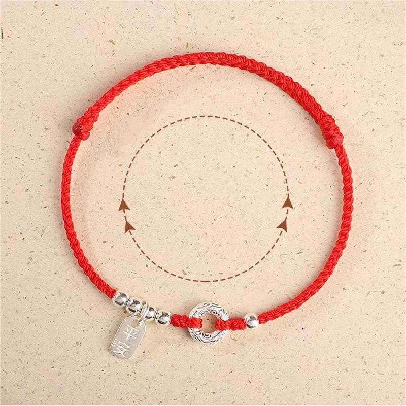 925 Sterling Silver Auspicious Clouds Peace Buckle Safe And Sound Bracelet Anklet - Image 10