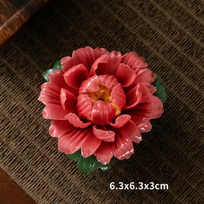 Tibetan Lotus Blessing Ceramic Stick Incense Burner Decoration - Image 12