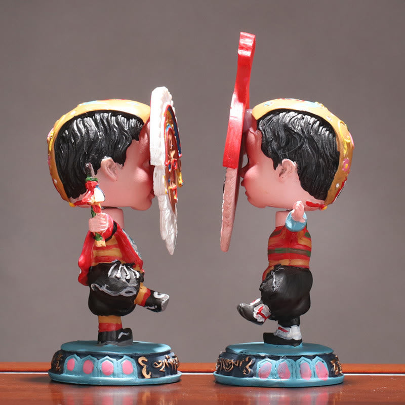 Tibetan Opera Face Mask Puppet Home Office Car Decoration Ornament - Image 3