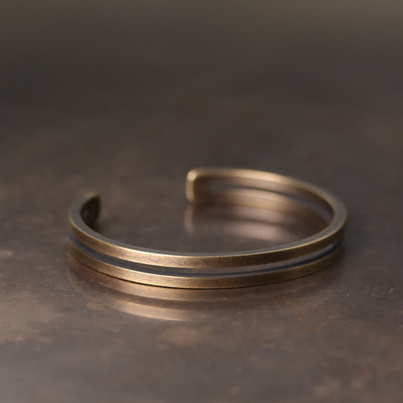 Rustic Copper Luck Viking Cuff Bracelet - Image 9