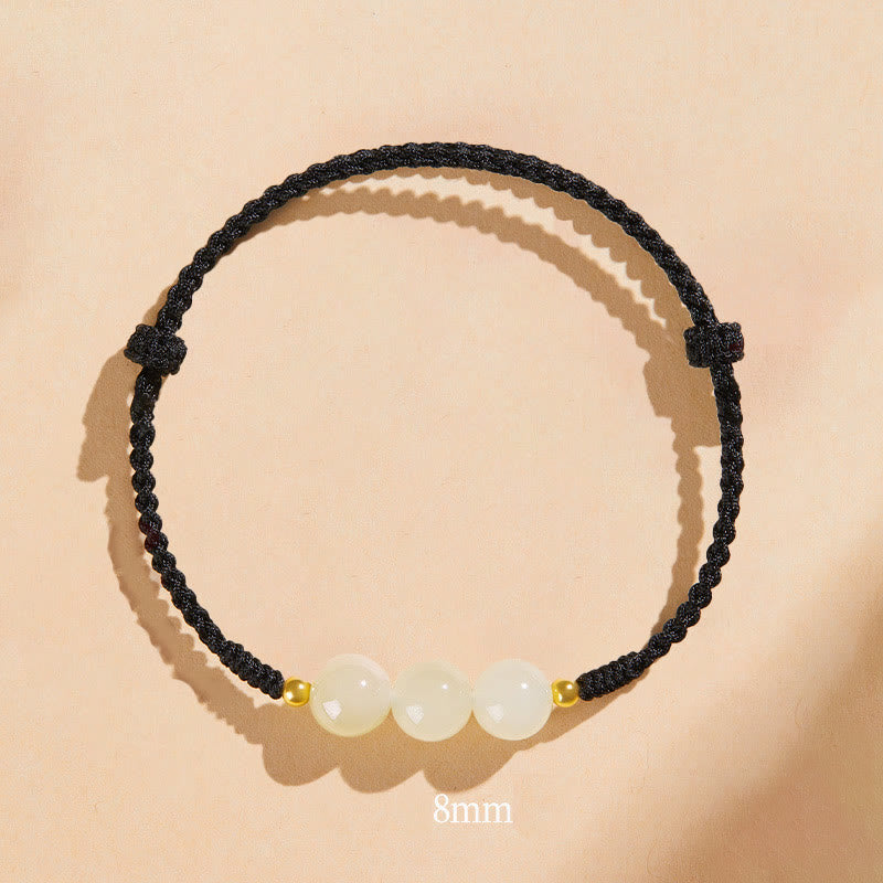 Handcrafted Round Jade Lucky Bead Prosperity Braided Bracelet - Image 28