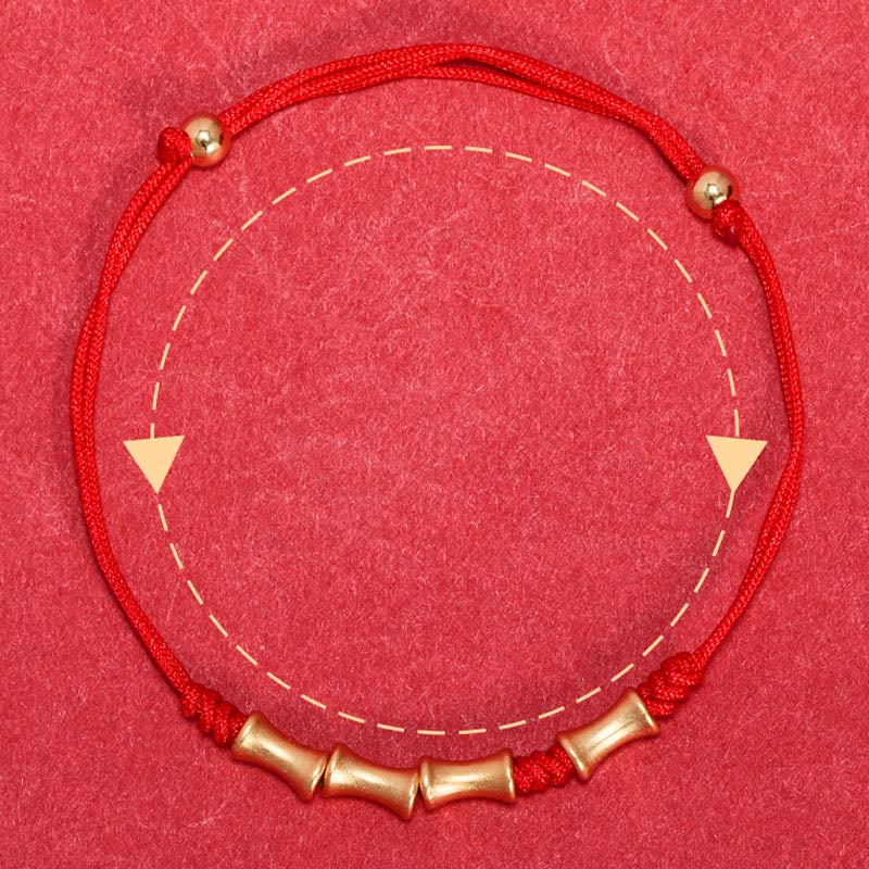 925 Sterling Silver Bamboo Design Protection Luck Braided Bracelet - Image 5