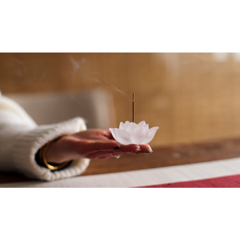 Mini Lotus Liuli Crystal Healing Meditation Stick Incense Burner - Image 26