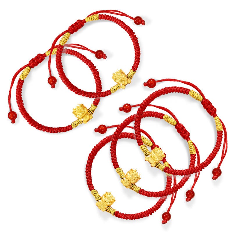 999 Sterling Silver Year of the Dragon Copper Coin Fortune Dragon Fu Character Luck Handcrafted Red String Braided Bracelet - Image 20