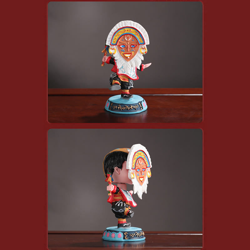 Tibetan Opera Face Mask Puppet Home Office Car Decoration Ornament - Image 17