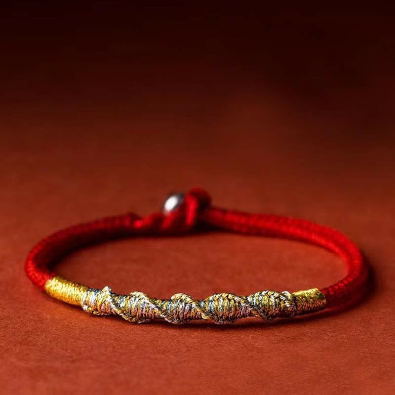 925 Sterling Silver Luck Strength Red String Protection Braid Bracelet - Image 6