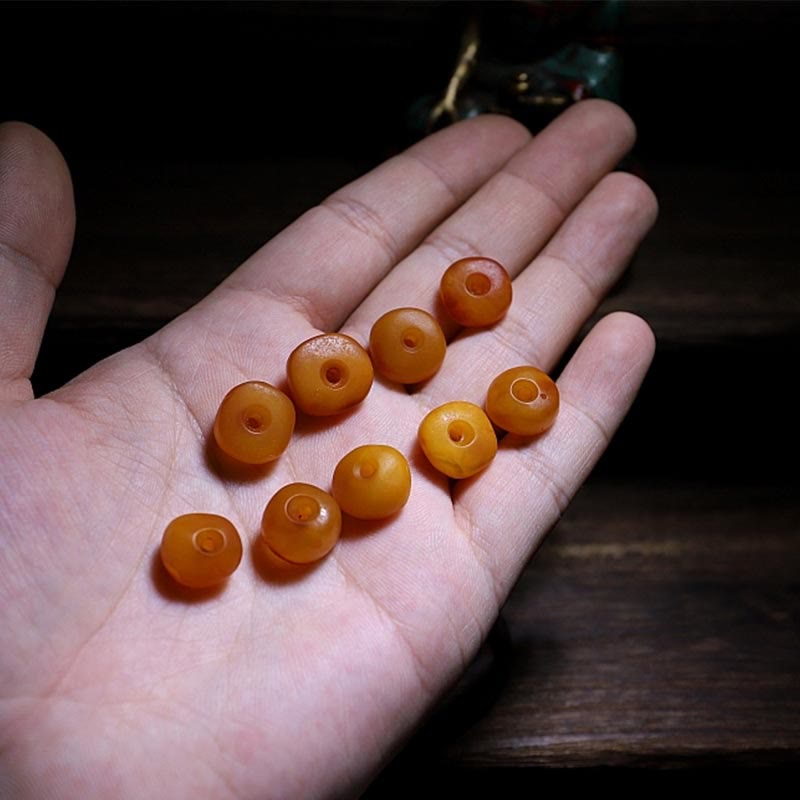 925 Sterling Silver Chinese Zodiac Natal Buddha Natural Amber Clear Anxiety Bracelet - Image 8