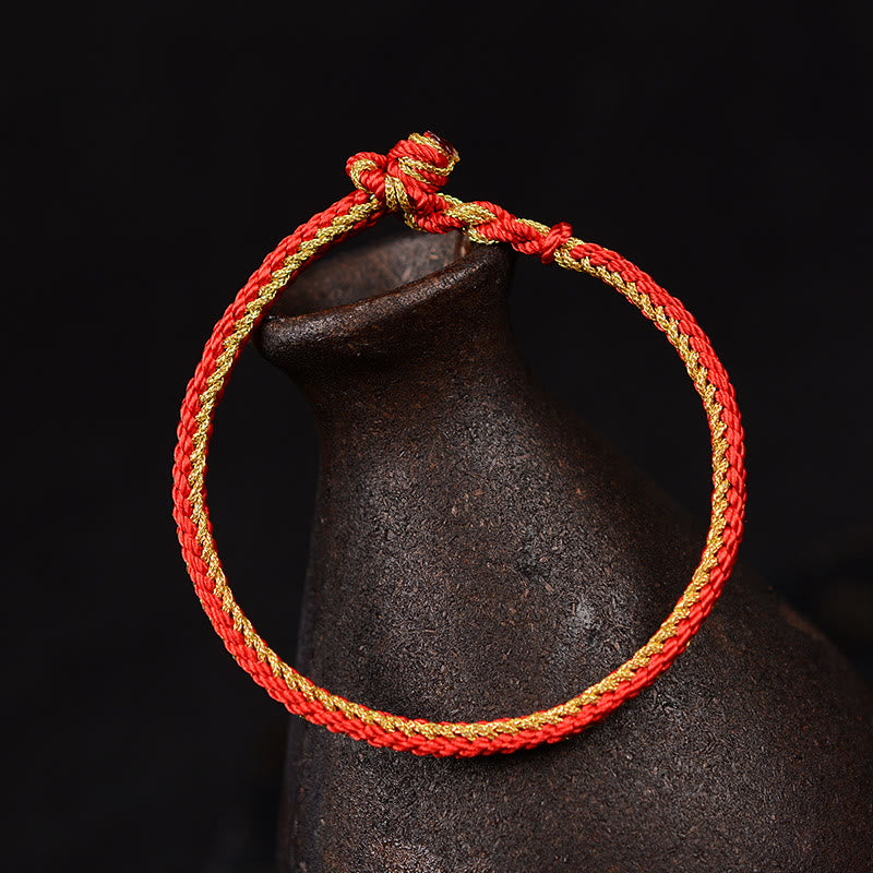 Two-Color Rope Handcrafted Eight Thread Peace Knot Bracelet - Image 4