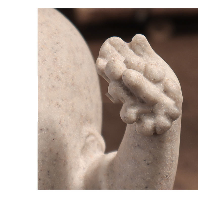 Tibetan Meditation Buddha Monk Blessing Serenity Resin Home Decoration - Image 10