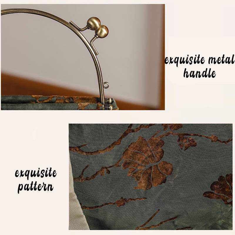 Velvet Jacquard Metal Chain Crossbody Bag Handbags - Image 5