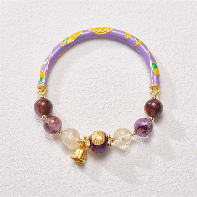 Purple Phantom Purple Jade Scripture Citrine Love Wisdom Bracelet Bangle