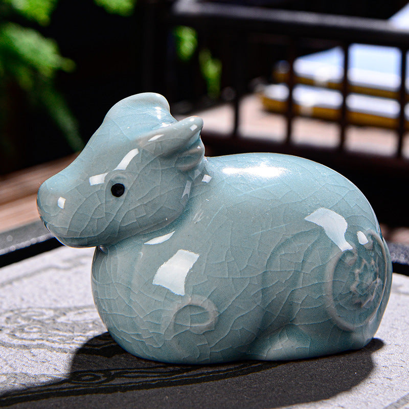Chinese Zodiac Wealth Ceramic Tea Pet Home Figurine Decoration - Image 7