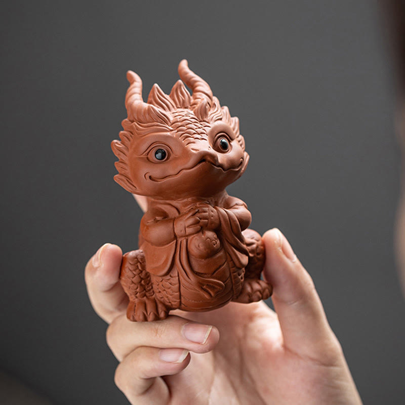 Luck Dragon Wealth Tea Pet Purple Clay Figurine Decoration - Image 12