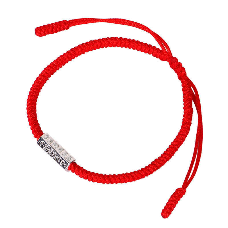 Om Mani Padme Hum Luck Protection Red String Bracelet - Image 6