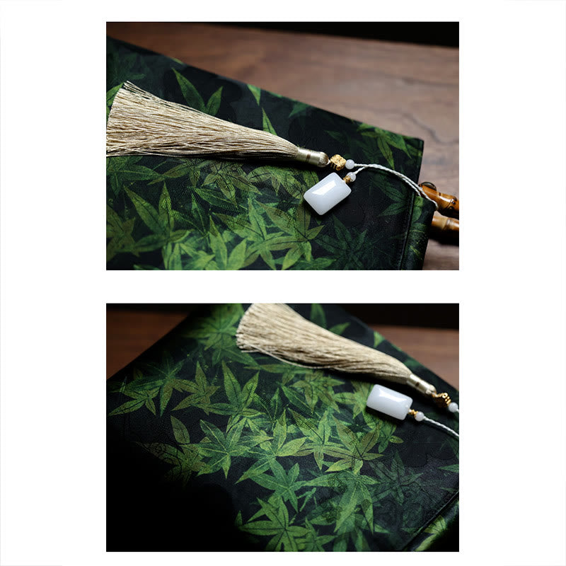 Bamboo Leaves Butterfly Koi Fish Bamboo Handles Handbag - Image 12
