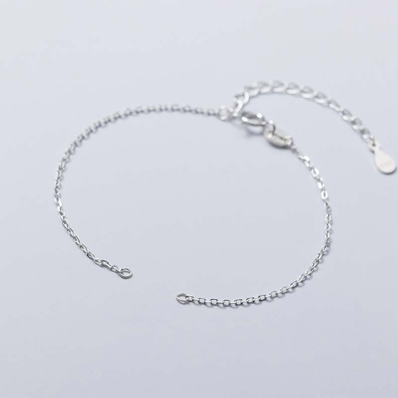 925 Sterling Silver Semi-finished Chain Blessing Bracelet