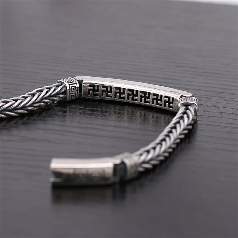 Swastika Pattern Engraved Luck Bracelet - Image 3