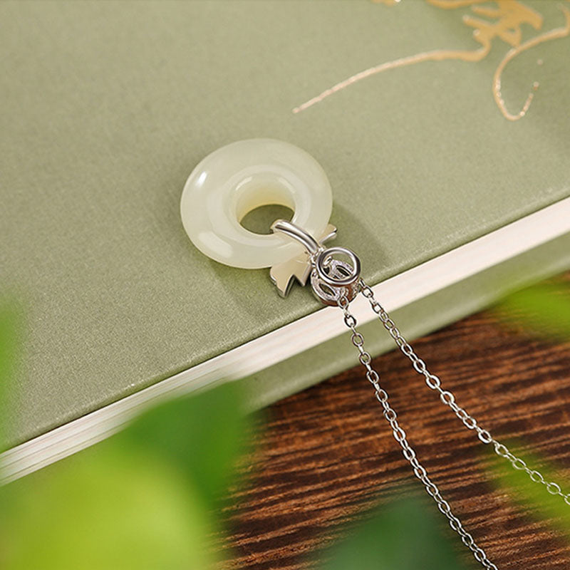 925 Sterling Silver Plated Gold Year of the Dragon Hetian Jade Peace Buckle Copper Coin Abundance Necklace Pendant - Image 10