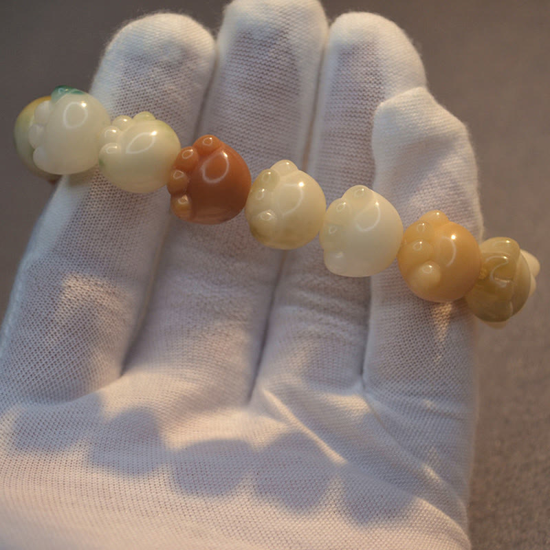 Multilayered Bodhi Seed Cute Cat Paw Calm Harmony Bracelet - Image 9