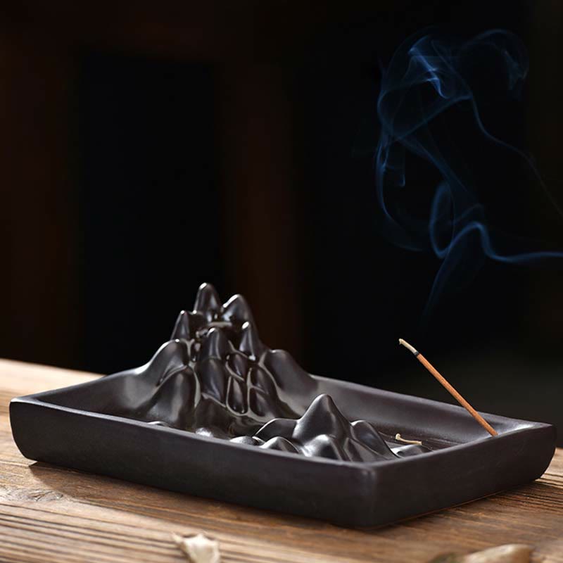 Mountains Flowing Water Ceramic Blessing Backflow Incense Burner - Image 7