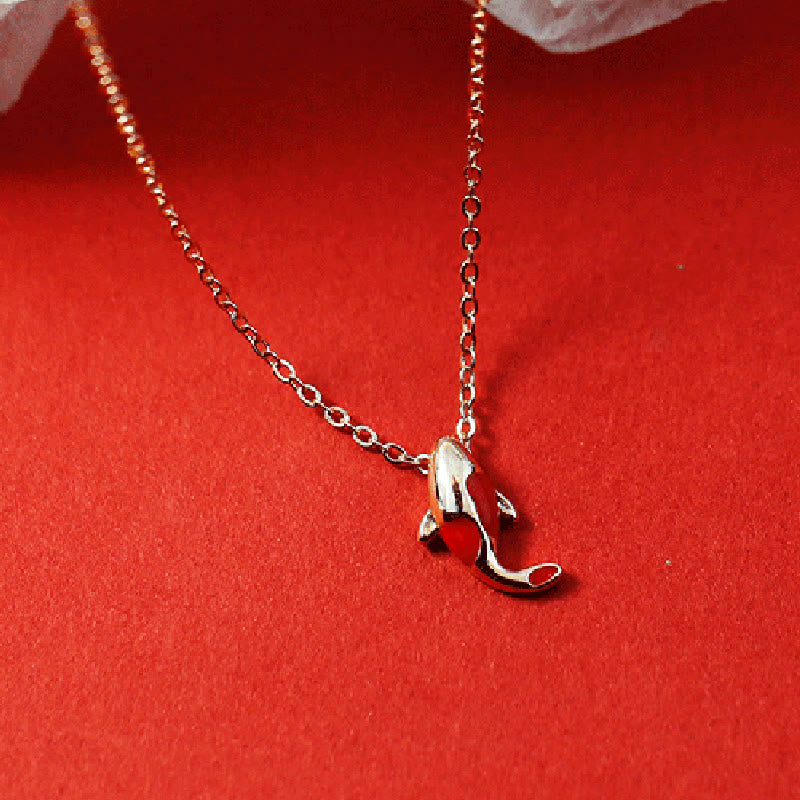 Copper Koi Fish Wealth Necklace Pendant Red Rope Bracelet Earrings Set - Image 12