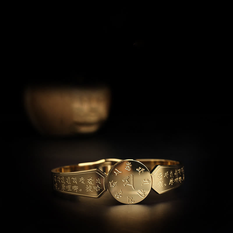 Yin Yang Lotus Om Mani Padme Hum Mantra Titanium Steel Harmony Bracelet Bangle - Image 22