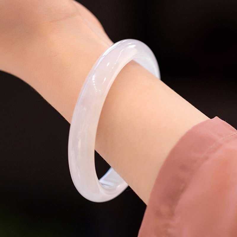 Natural Chalcedony Harmony Positive Bracelet Bangle