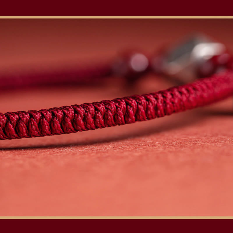 925 Sterling Silver Chinese Zodiac Natal Buddha Cinnabar Calm Bracelet - Image 5