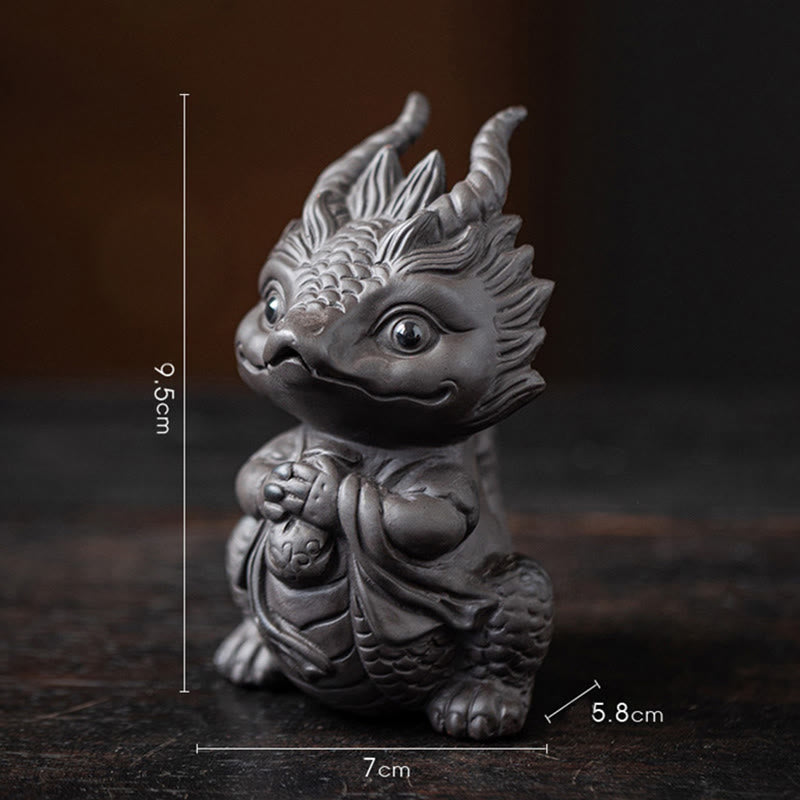 Luck Dragon Wealth Tea Pet Purple Clay Figurine Decoration - Image 17