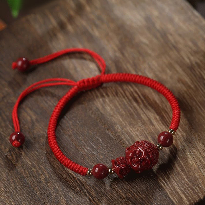 Chinese Zodiac Natal Buddha Cinnabar Amulet Blessing String Bracelet - Image 14