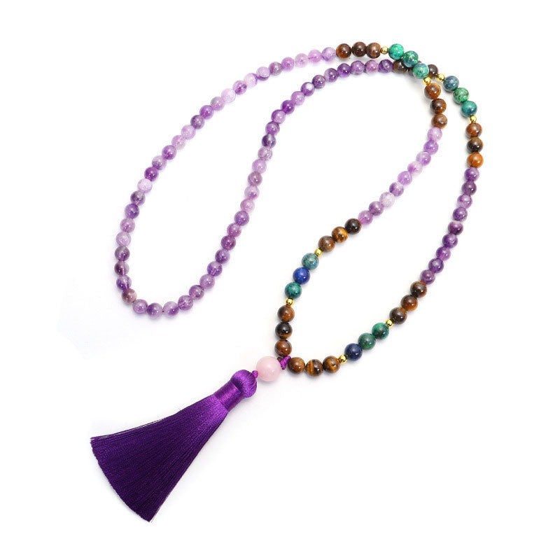 Tibetan Amethyst Purify Bracelet Mala Set - Image 4