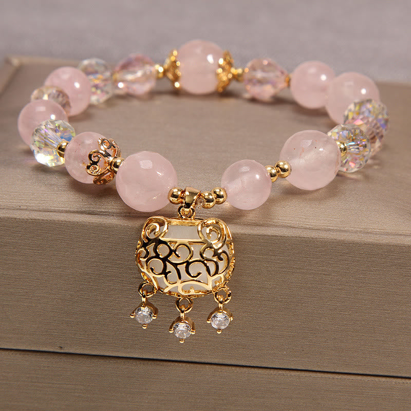 Natural Pink Crystal Soothing Protection Bracelet