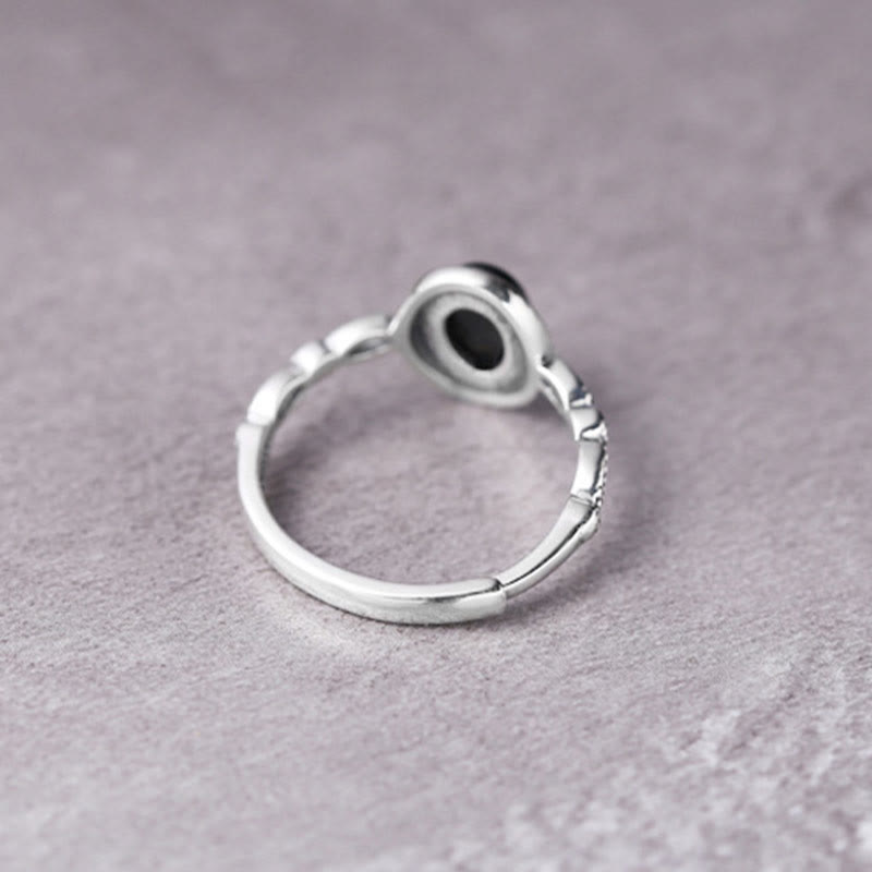 925 Sterling Silver Black Onyx Fortune Ring - Image 7