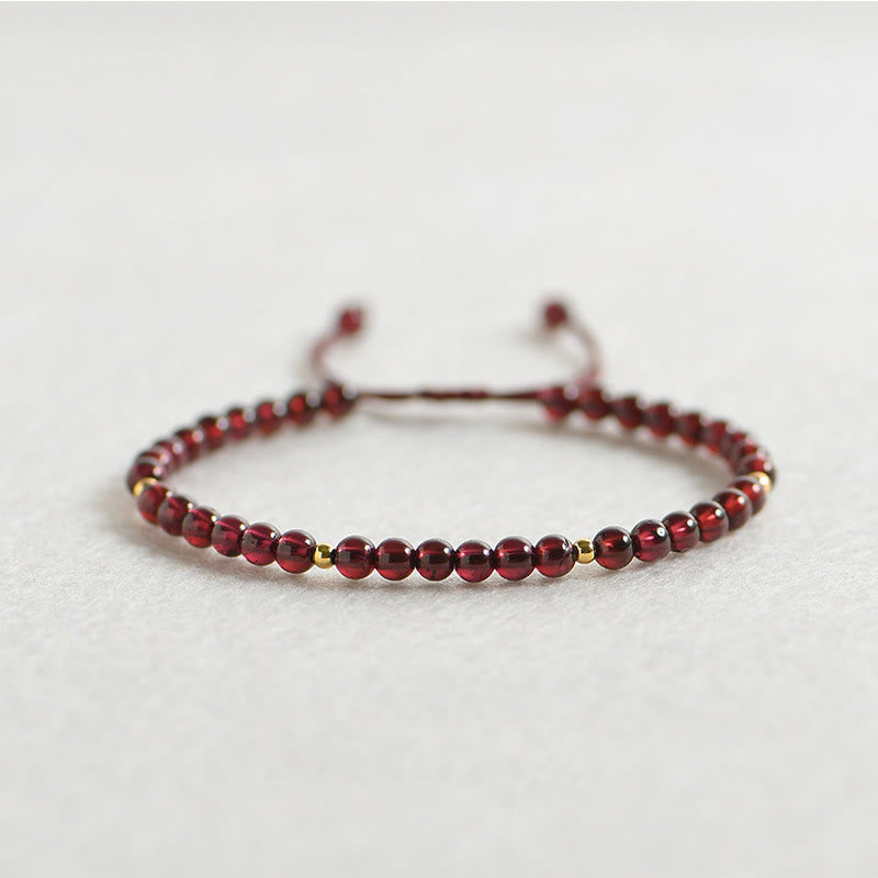 Natural Garnet Golden Beads Stability Bracelet - Image 5
