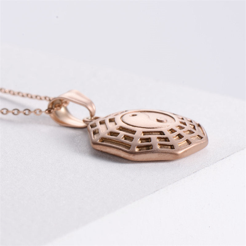 Bagua Yin Yang Titanium Steel Balance Necklace Chain Pendant - Image 11