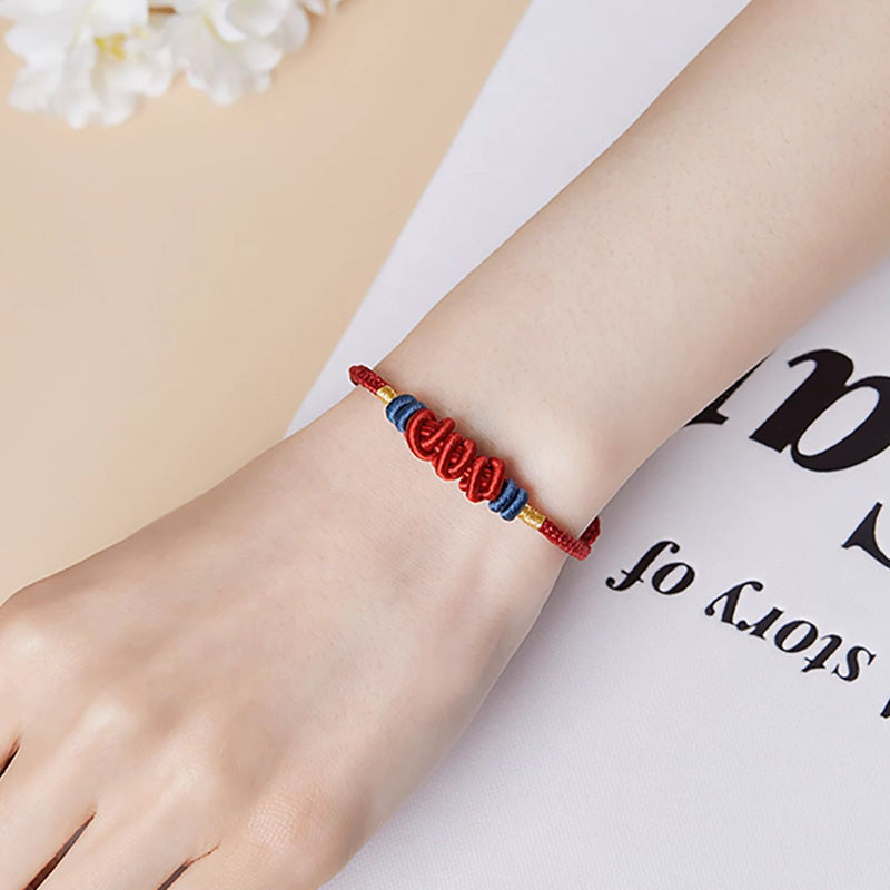 925 Sterling Silver Koi Fish Charm Wealth Success Braided Bracelet - Image 7