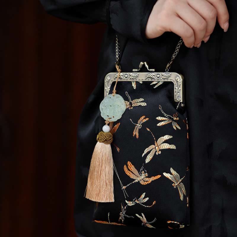 Small Dragonfly Metal Chain Crossbody Bag Shoulder Bag Cellphone Bag