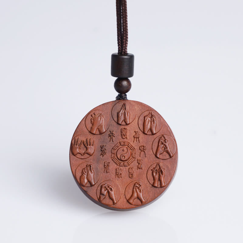 Lightning Struck Jujube Wood Yin Yang Bagua Mountain Ghosts Spend Money Protection Necklace Pendant - Image 12