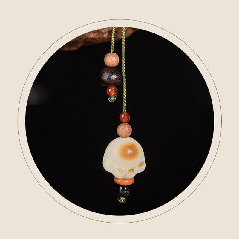 Lightning Strike Wood Bodhi Seed Cat Paw Claw Auspiciousness Protection Tassel Bracelet - Image 9