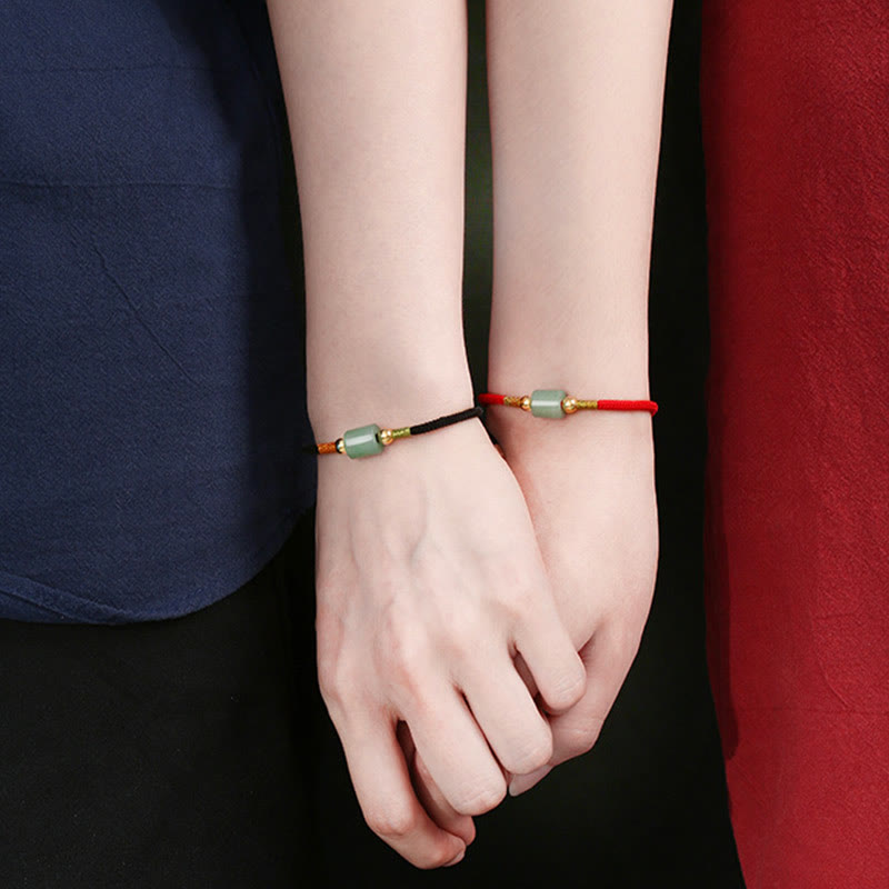 Tibet Handmade Green Aventurine Red Stone Malachite Luck Protection Braided Rope Bracelet - Image 12