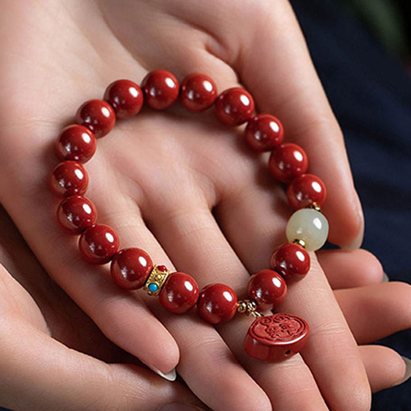 Cinnabar Jade Healing Protection Charm Bracelet - Image 5