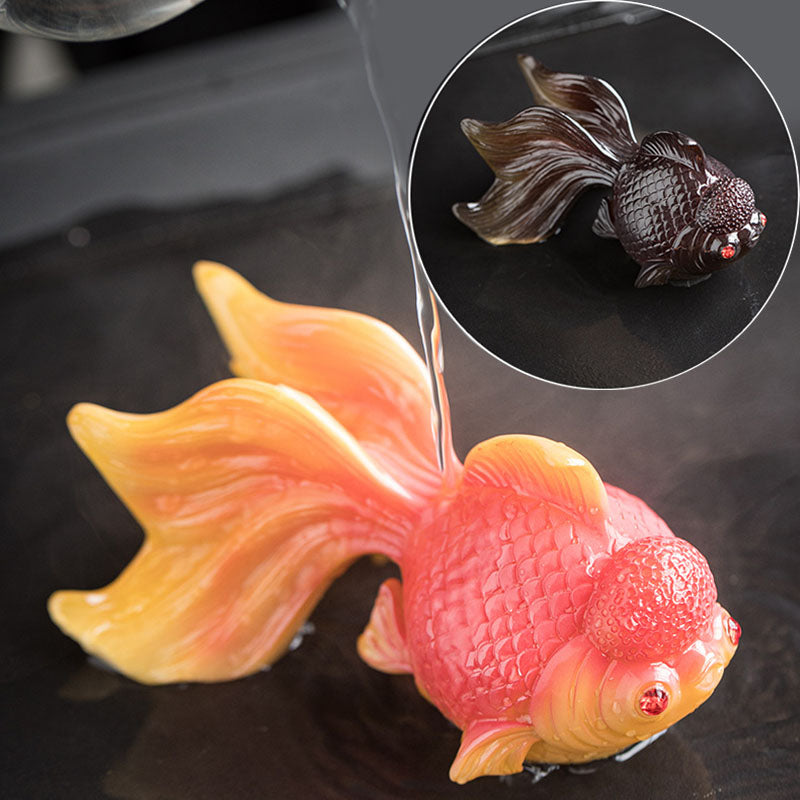 Color Changing Koi Fish Resin Tea Pet Wealth Home Figurine Decoration - Image 3