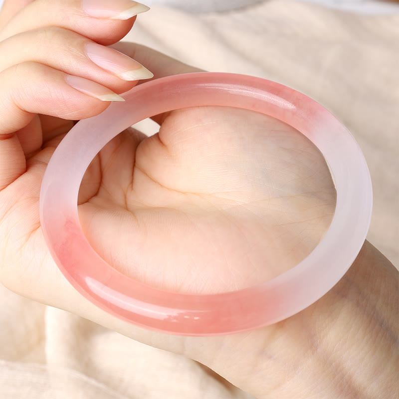 Pink Golden Silk Jade Wealth Bracelet Bangle - Image 4