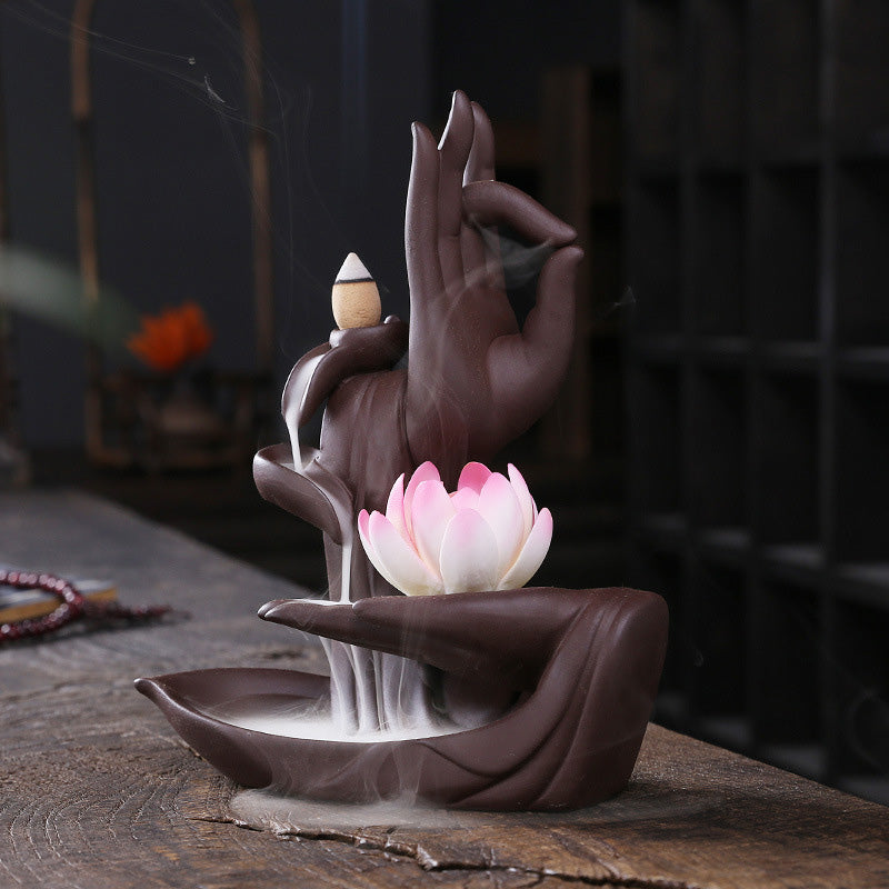 Tibetan Lotus Blessing Incense Burner Decoration