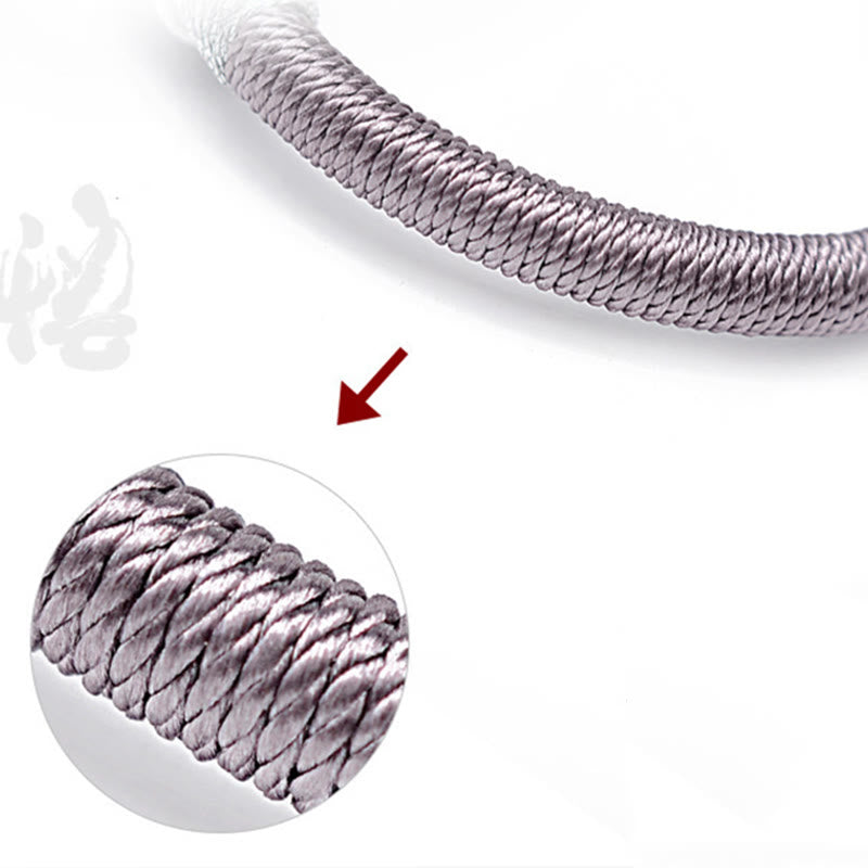 Buddha Character Ebony Handcrafted Rope Bracelet - Image 9