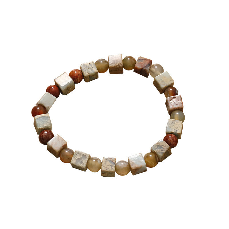 Natural Stone Sea Sediment Jasper Agate Protection Bracelet - Image 12