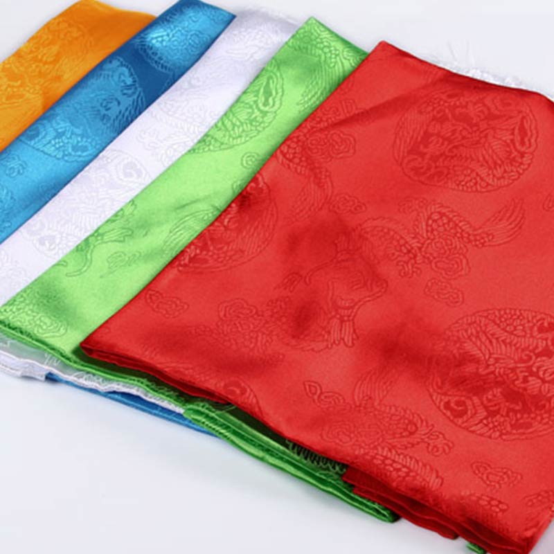 Tibetan Lucky Blessing 5 Colors Dragon Phoenix Pattern Khata Decoration - Image 16